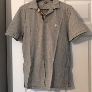 Burberry men’s grey short sleeve polo